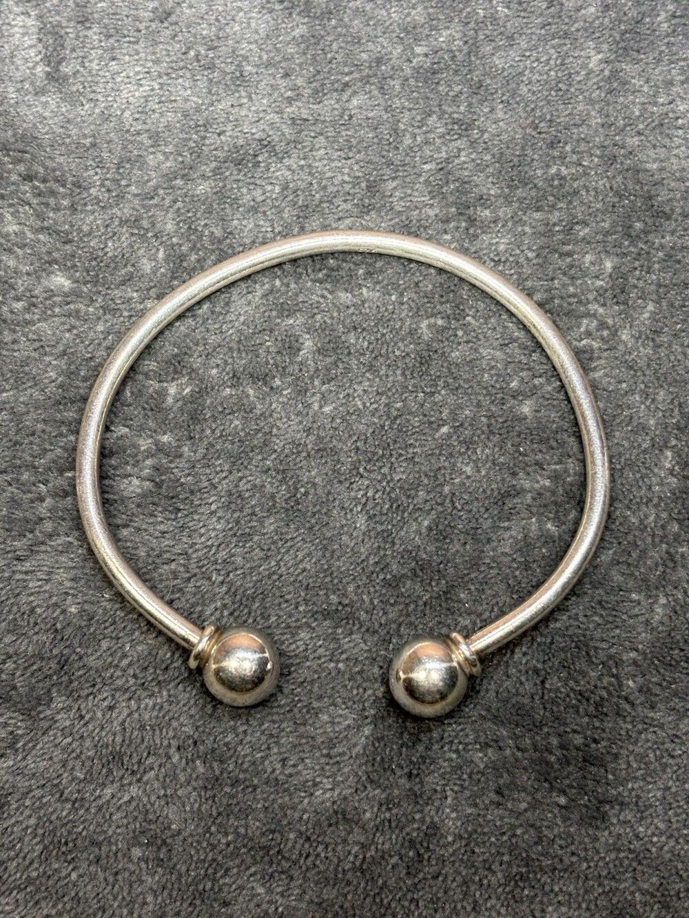 Vintage Sterling Silver 925 Open Cuff Twist Off End Empty Charm Bracelet